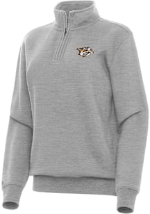 Antigua Nashville Predators Womens Grey Victory Qtr Zip