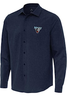 Antigua Maine Black Bears Mens Navy Blue Exposure Long Sleeve Dress Shirt