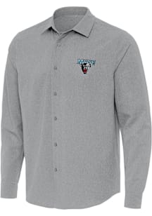 Antigua Maine Black Bears Mens Grey Exposure Long Sleeve Dress Shirt