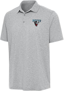 Antigua Maine Black Bears Mens Grey Par 3 Short Sleeve Polo