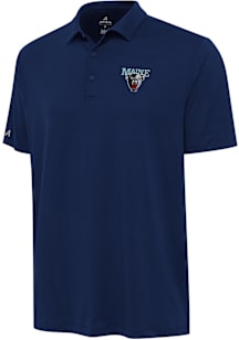 Antigua Maine Black Bears Mens Navy Blue Reprocess Recycled Short Sleeve Polo