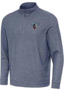 Antigua Maine Black Bears Mens Navy Blue Subtle Long Sleeve Qtr Zip Pullover