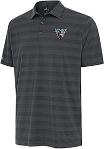 Antigua Maine Black Bears Mens Grey Tunnel Short Sleeve Polo