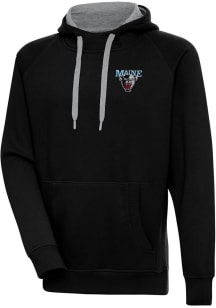 Antigua Maine Black Bears Mens Black Victory Long Sleeve Hoodie