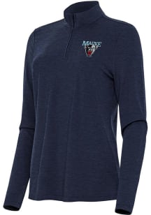 Antigua Maine Black Bears Womens Navy Blue Bright Qtr Zip