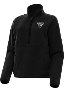 Antigua Maine Black Bears Womens Black Figure Qtr Zip