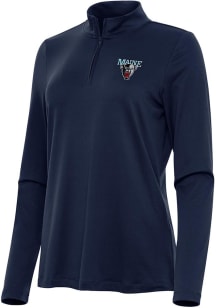 Antigua Maine Black Bears Womens Navy Blue Reprocess Recycled Qtr Zip