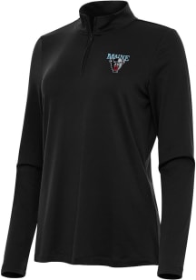 Antigua Maine Black Bears Womens Black Reprocess Recycled Qtr Zip
