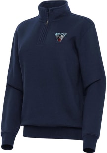 Antigua Maine Black Bears Womens Navy Blue Victory Qtr Zip