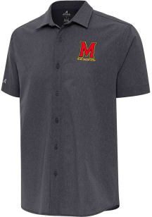 Antigua Maryland Terrapins Mens Black Activate Short Sleeve Dress Shirt