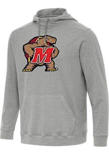Antigua Maryland Terrapins Mens Grey Full Front Cloud Long Sleeve Hoodie