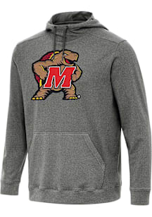 Antigua Maryland Terrapins Mens Black Full Front Cloud Long Sleeve Hoodie
