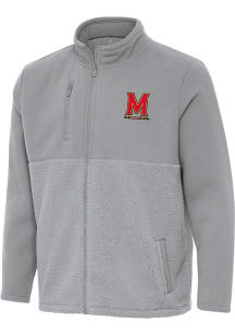 Mens Maryland Terrapins Grey Antigua Daily Fused Medium Weight Jacket