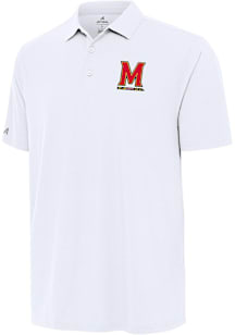 Antigua Maryland Terrapins Mens White Era Short Sleeve Polo