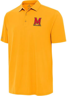 Mens Maryland Terrapins Gold Antigua Era Short Sleeve Polo Shirt