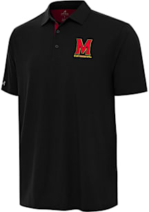 Antigua Maryland Terrapins Mens Black Era Short Sleeve Polo