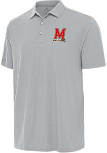 Antigua Maryland Terrapins Mens Grey Era Short Sleeve Polo