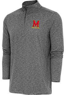 Antigua Maryland Terrapins Mens Black Hunk Long Sleeve Qtr Zip Pullover