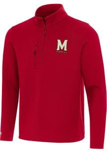 Mens Maryland Terrapins Red Antigua Insider Qtr Zip Pullover