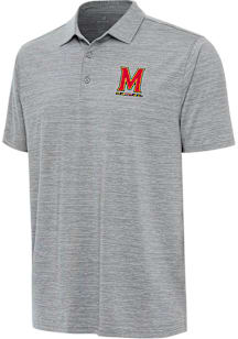 Antigua Maryland Terrapins Mens Grey Layout Short Sleeve Polo