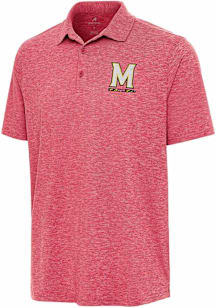 Antigua Maryland Terrapins Mens Red Par 3 Short Sleeve Polo