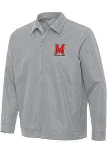 Mens Maryland Terrapins Grey Antigua Pivot Light Weight Jacket