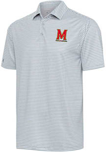 Antigua Maryland Terrapins Mens Grey Skills Short Sleeve Polo