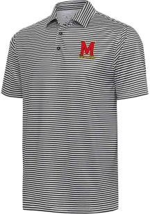 Mens Maryland Terrapins Black Antigua Skills Short Sleeve Polo Shirt