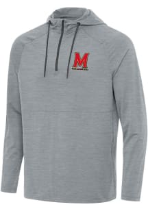 Mens Maryland Terrapins Grey Antigua Spikes Qtr Zip Pullover