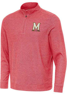 Mens Maryland Terrapins Red Antigua Subtle Qtr Zip Pullover