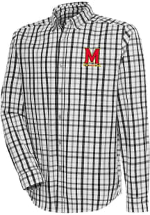 Mens Maryland Terrapins Black Antigua Tending Long Sleeve Dress Shirt