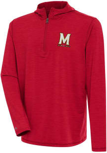 Mens Maryland Terrapins Red Antigua Tidy Qtr Zip Pullover