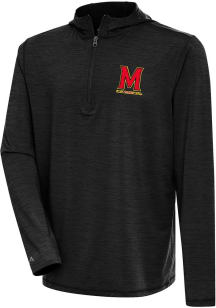 Mens Maryland Terrapins Black Antigua Tidy Qtr Zip Pullover