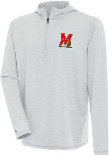 Mens Maryland Terrapins Grey Antigua Tidy Qtr Zip Pullover