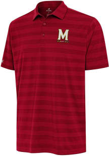 Mens Maryland Terrapins Red Antigua Tunnel Short Sleeve Polo Shirt