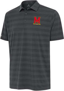 Mens Maryland Terrapins Grey Antigua Tunnel Short Sleeve Polo Shirt