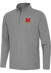 Mens Maryland Terrapins Black Antigua Twine Qtr Zip Pullover
