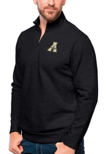 Antigua Appalachian State Mountaineers Mens Black Gambit Long Sleeve 1/4 Zip Pullover