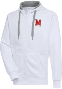 Antigua Maryland Terrapins Mens White Victory Long Sleeve Full Zip Jacket