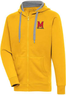 Mens Maryland Terrapins Gold Antigua Victory Long Sleeve Full Zip Jacket