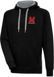 Mens Maryland Terrapins Black Antigua Victory Hooded Sweatshirt