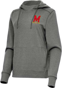 Womens Maryland Terrapins Black Antigua Justice Hooded Sweatshirt