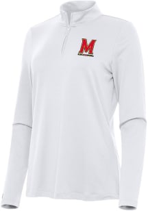 Womens Maryland Terrapins White Antigua Reprocess Recycled Qtr Zip