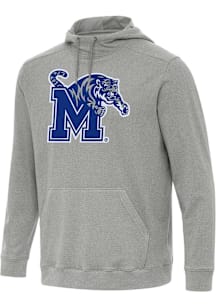 Antigua Memphis Tigers Mens Grey Full Front Cloud Long Sleeve Hoodie