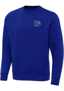 Antigua Memphis Tigers Mens Blue Victory Long Sleeve Crew Sweatshirt