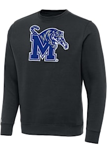 Antigua Memphis Tigers Mens Charcoal Full Front Victory Long Sleeve Crew Sweatshirt