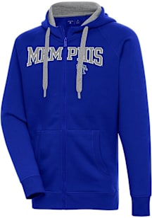 Antigua Memphis Tigers Mens Blue Split Victory Long Sleeve Full Zip Jacket