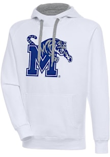 Antigua Memphis Tigers Mens White Full Front Victory Long Sleeve Hoodie