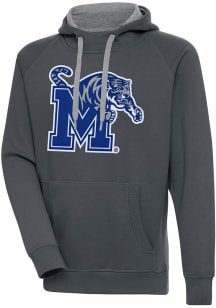 Antigua Memphis Tigers Mens Charcoal Full Front Victory Long Sleeve Hoodie