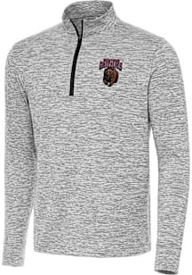 Antigua Montana Grizzlies Mens Black Cause Long Sleeve Qtr Zip Pullover